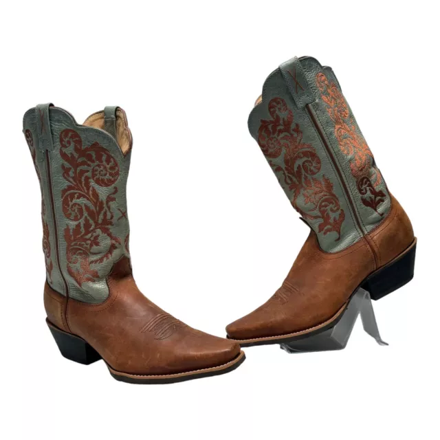 Twisted X  Brown Stitched Leather Cowboy Western Boots Womens Size 10 WWT 0029