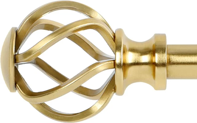 Curtain Rods for Windows 48 to 84 Inch(4-7 Feet),3/4" Diameter Gold Drapery Rods