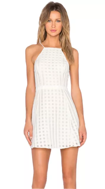 NBD X Revolve Animosity Off White Backless High Neck Party Dress Size XS NWT