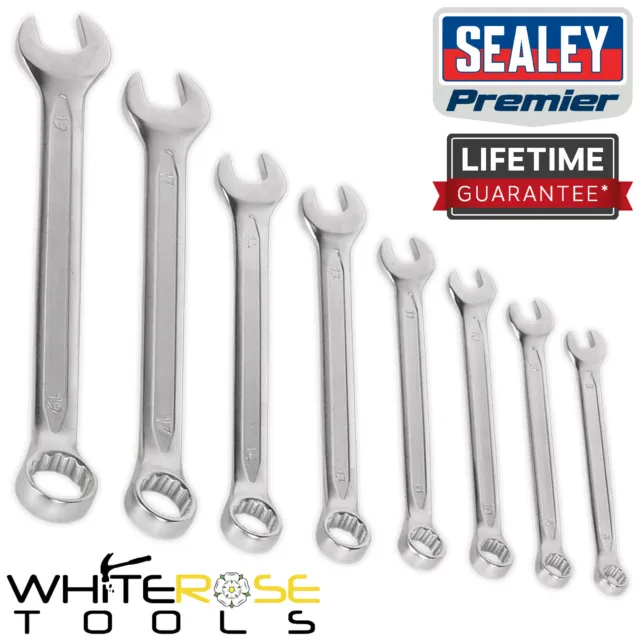 Sealey Combination Spanner Set 8-19mm Open End Ring Spanners Premier 8pc