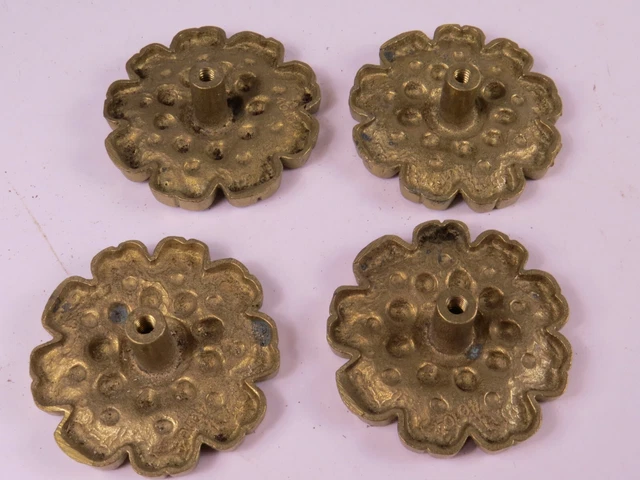 VTG Brass Flower Curtain Tieback Hold Back Medallion Lot Window Hardware 3.25" 8
