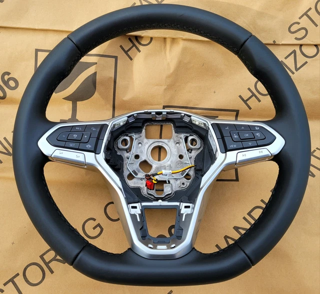Genuine Soft Leather Steering Wheel Cover For VW Crafter LT3 (2006+) - Black
