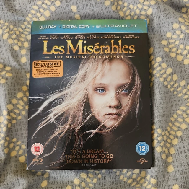 LES MISÉRABLES BLURAY (2013) Hugh Jackman with Slipcover NEW SEALED