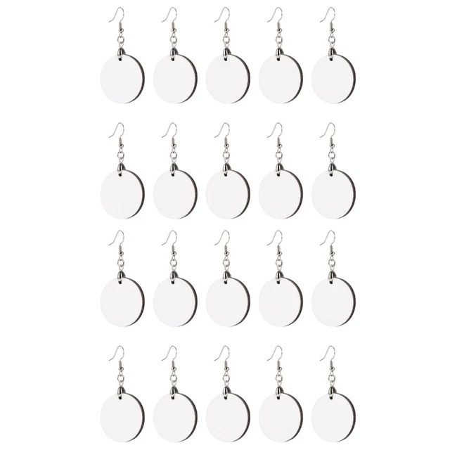 10 Pairs Sublimation Earring Blanks White Earrings Unfinished Wooden Pendant