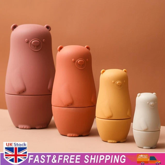 Color Size Matching Toys Gifts Montessori Toy for Boys Girls (Red Bear)