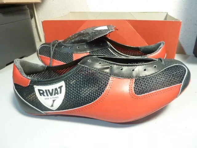 Chaussures cyclisme ancienne RIVAT  523 scarlato Made in France taille 39 / 40