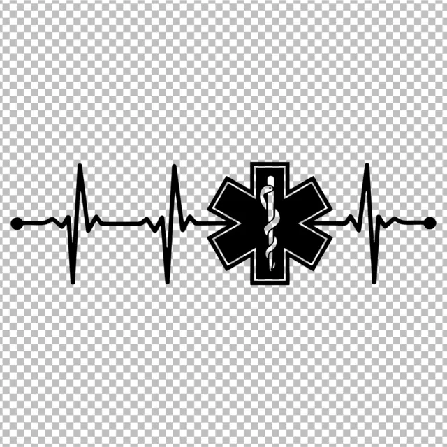 First Responder Emt Heartbeat Vinyl Decal Sticker