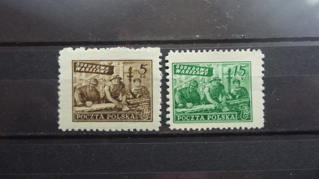 Polen 1950 / Kat. Fischer Nr. 513 + 541  Postfrisch / MNH (**)