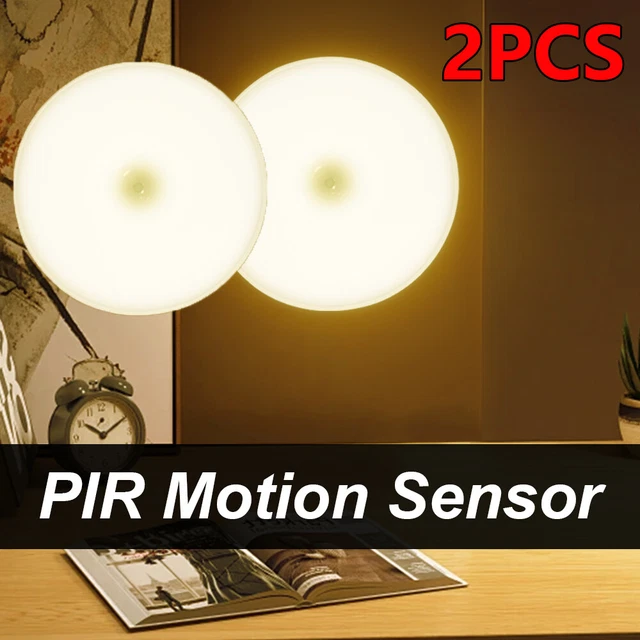 2PCS 8LED MOTION Sensor Light PIR USB Warm White Wall Stair