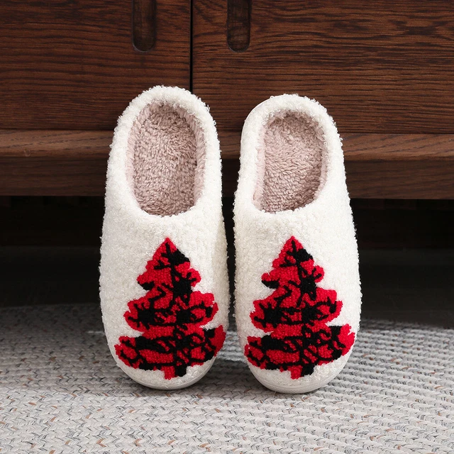 Women Men Non-Slip Christmas Tree Cotton Slippers (36-37(Fit Size 35-36 Feet)