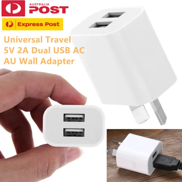 5V 2A Dual USB AC Wall Adapter Charger Adapter AU Plug Phone Universal Travel