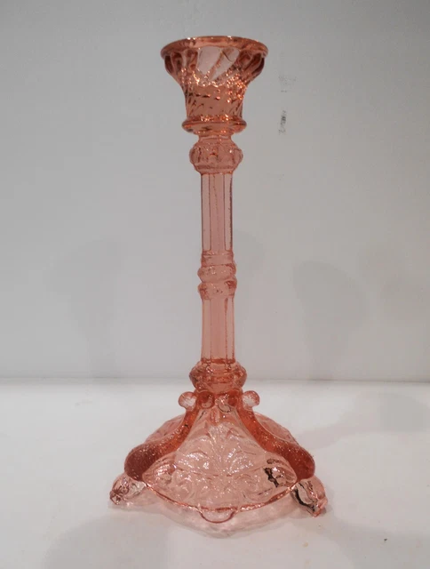Portieux Vallerysthal Bavards diving dolphin Koi fish Taper Candlestick PINK