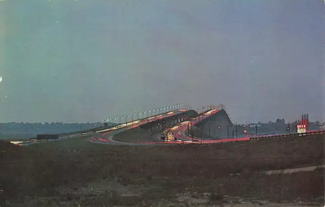 Postcard Perth Amboy New Jersey: Route 9 High Arch Bridge over Raritan River