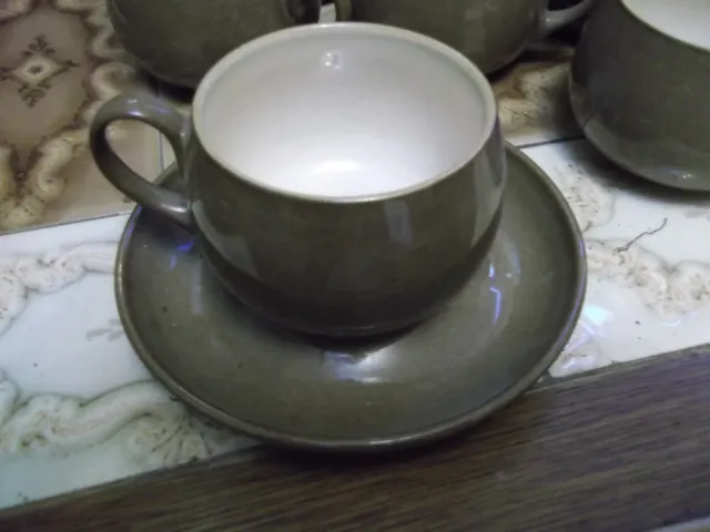 Denby Brown & Cream Pampas - 6 Cups & Saucers & 2 Mugs 2