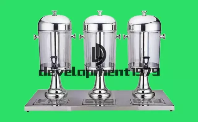 1PC New 3*8L Stainless Steel Juice Drink Beverage Dispenser Bars Citrus Durable