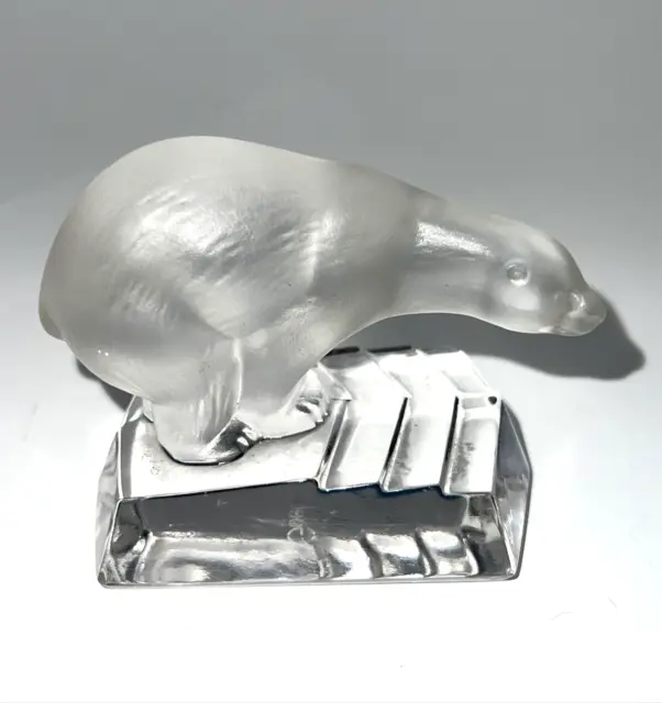 Goebel Crystal Clear and Frosted Polar Bear Figurine Paperweight Germany