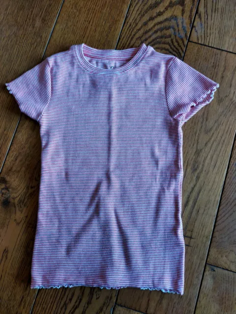 ⭐Lovely Girls Short-Sleeved Ribbed Tshirt Top, NEXT, 6yrs, Red/White, Excellent!