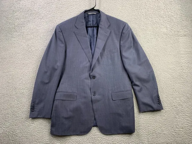 Canali  Jacket Mens 56 (Measures 46 ) Blue Wool Blazer Sport Coat Made in Italy