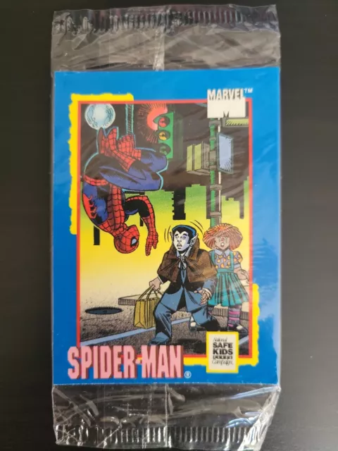 MARVEL Spider-Man 1991 IMPEL TRADING CARD TREATS SAFE KIDS sealed pack 3 cards