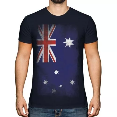 Australie Délavé Drapeau Hommes T-Shirt Australien Maillot de Football Cadeau