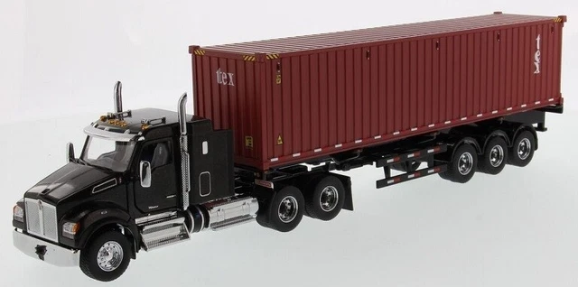 First Gear 1/34 – Kenworth T880 Avec Benne Tub-style – Orange – Moulé Sous Pression