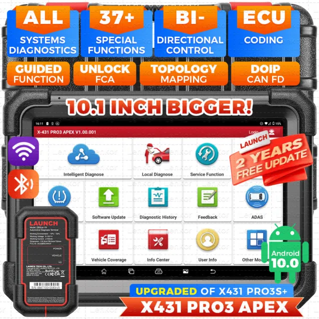 2024 Launch X431 PRO3 APEX PAD 5 Profi OBD2 Diagnosegerät Key Programmier CANFD