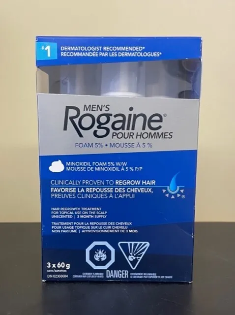 Rogaine Mens Foam 3 Month  New Expires Sept 2025 +  Free Shipping