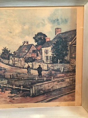 Vintage MAURICE UTRILLO, Five 1922 Lithograph of Oil Painting Framed 32 x 26 Signed 9