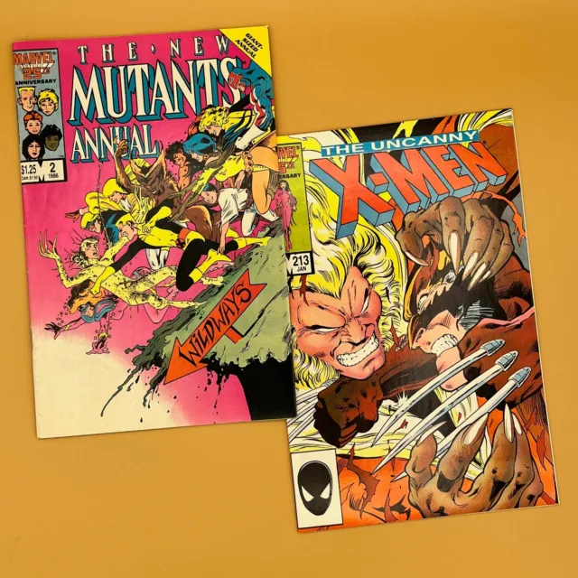 New Mutants Annual 2 VF/NM 1st Psylocke & X-men 213 NM/M Cameo Mr Sinister 1986