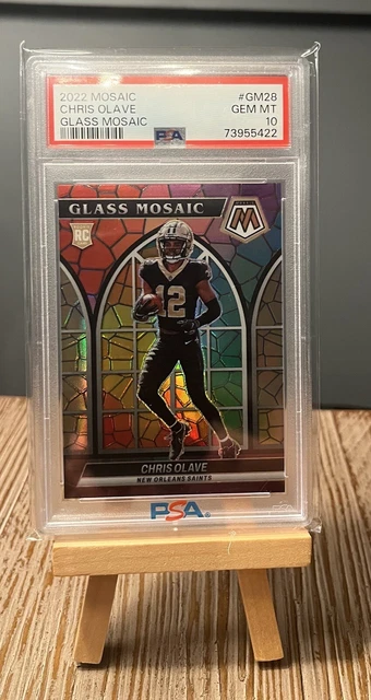 Chris Olave 2022 Mosaic Glass Mosaic SSP PSA 10 Gem Mint Saints Rookie RC Chris Olave 2022 Mosaic Glass Mosaic SSP PSA 10 Gem Mint Saints Rookie RC