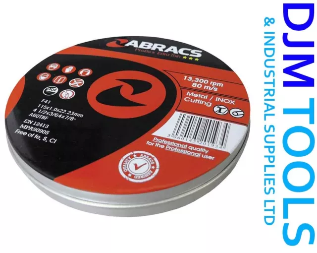Abracs Professional Metal Inox Slitting Cutting Thin Discs 115mm x 1mm 20 Pack