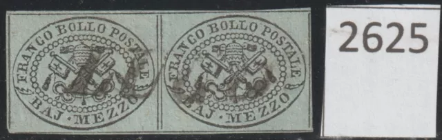 Antichi Stati Pontificio Mezzo Baj Azzurro Annullato  Lugo  Rif 2625