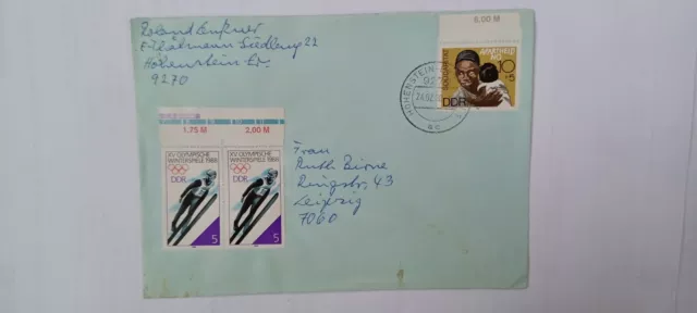 Letter with stamps 1988 XV Winter Olympics 1988 + p. stamped 24.2.88