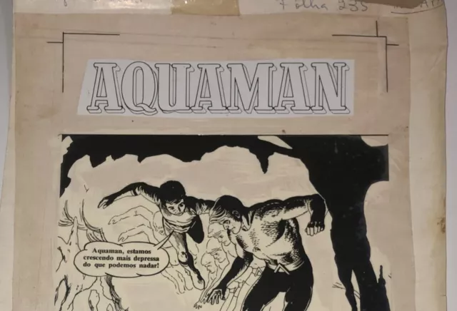 Aquaman Vintage Silver Age Dc Comics Brazilian Cover Original Art Work Year 1969 2