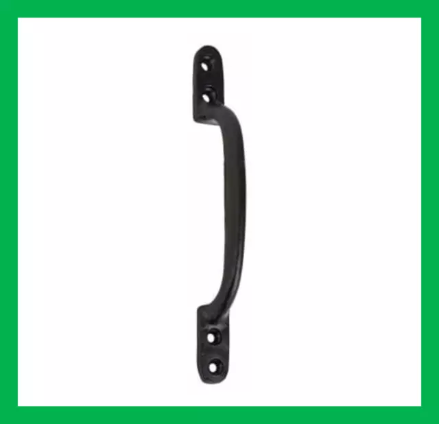 Black Hot Bed D Pull Handle 152mm 6" Door Gate Shed Sash c/w Fixings