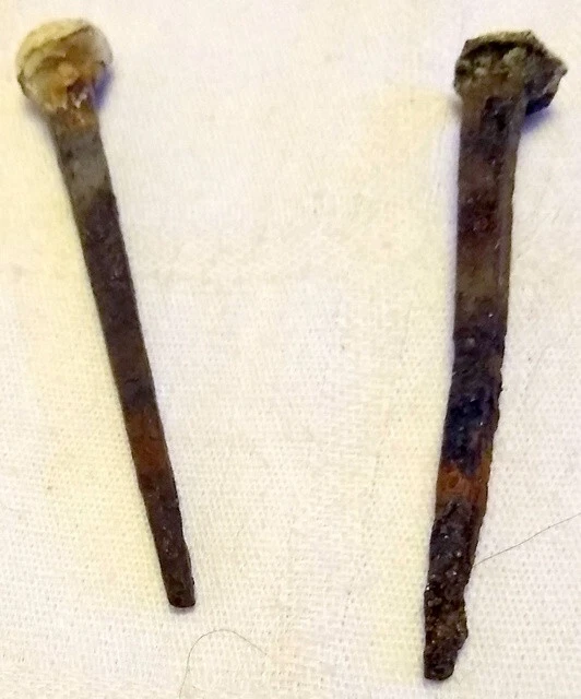 Pair Of Vintage SQUARE METAL NAILS 2
