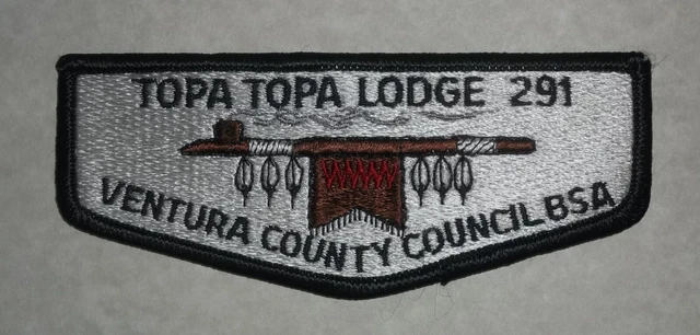 Topa Topa Lodge Oa 291 Bsa Ventura County Council Peace Pipe Flap Rare!!