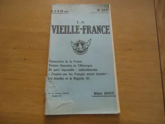 Vieux Papiers Vieille France 1928 Colonisation  France Politique Jesuites Ww I