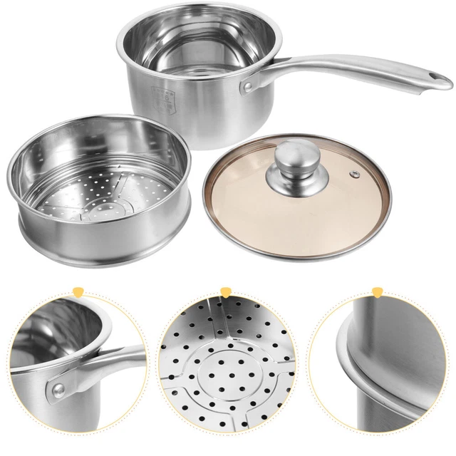 Pequeña cacerola de metal acero inoxidable sartén antiadherente olla de comida para bebé