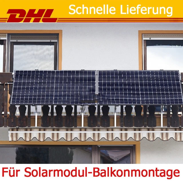 Supporto Balcone Per Pannelli Solari Home Trends® | Regolabile 0-30°, Portata 150 Kg, Vento 120 Km/h