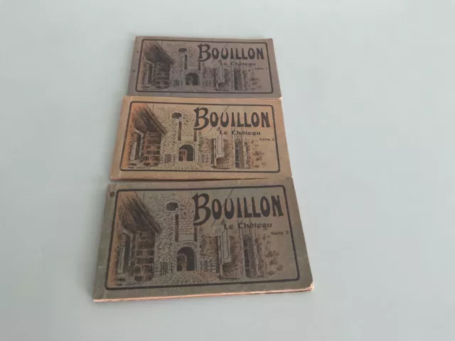 BOUILLON. LE CHATEAU. SERIE COMPLETE 3 carnets cartes 10 postales.