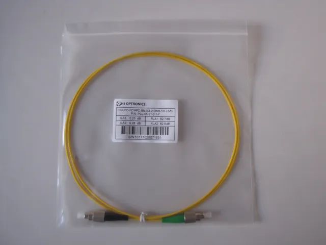 HJ Optronics SMF-28 fiber jumper 2.0 mm cable 1.0m FC/APC to FC/UPC Patch Cord