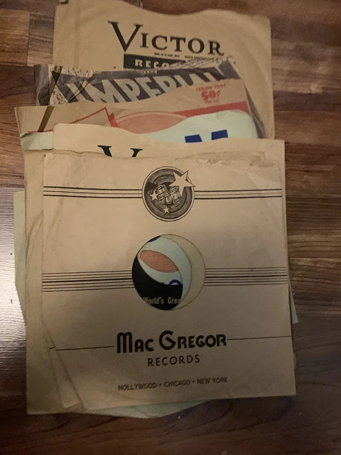 10 Different 10 Inch Sleeves For 78 rpm Records
