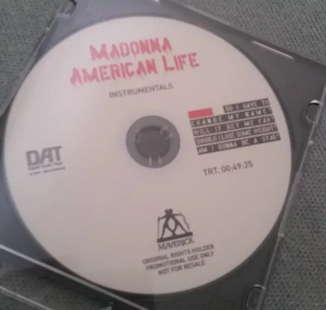 Madonna American Life instrumental CD Promo Hollywood Love Profusion Nothing F