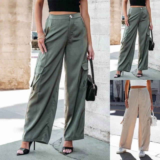 Pantalon cargo décontracté pour femmes avec grandes poches adapté aux activit