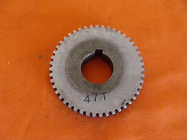 NOS UNKNOWN MFG. CHANGE GEAR & SPUR GEAR 47 T 13/16" id 2.449" od 20DP 20PA