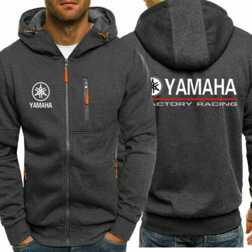 YAMAHA motorcycle Hoodie Sporty Jacket Full Zip up Coat Autumn Sweater Tops