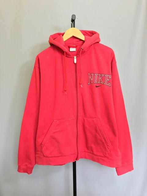 Felpa con cappuccio Nike Vintage full zip rossa da uomo grande