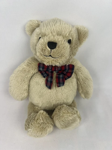 H&M TEDDY BEAR Brown With A Red Bow Tie Soft Toy Plush Comforter ...