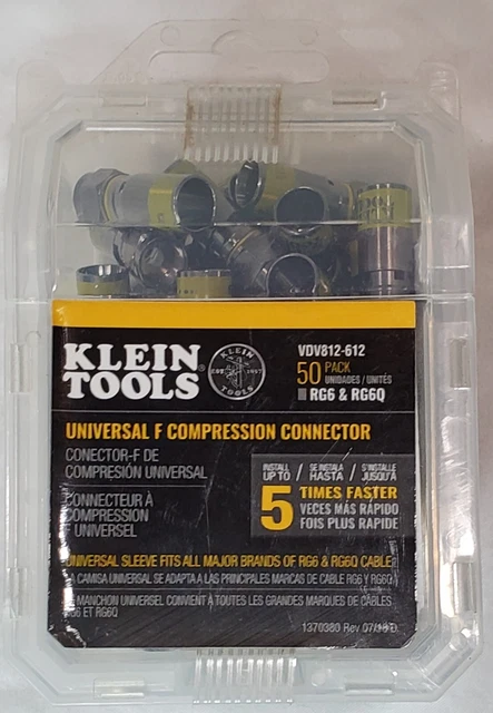 50 Klein Tools Universal F Compression Connector Install 5 Times Faster